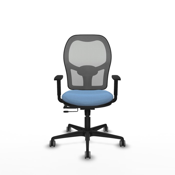 PIQUERAS Y CRESPO Silla de oficina Jorquera con mecanismo Sincro/Traslack, Azul cielo y Gris