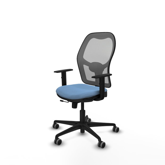 PIQUERAS Y CRESPO Silla de oficina Jorquera con mecanismo Sincro/Traslack, Azul cielo y Gris
