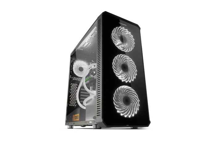 NOX Caja de PC Hummer TGX Negro ATX Torre con Vidrio Templado, Ventiladores RGB 140mm, Soporta E-ATX, Gráficas 430mm, 6 Unidades SSD, USB 3.0