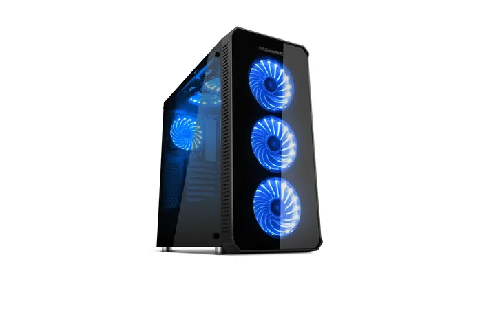 NOX Caja de PC Hummer TGX Negro ATX Torre con Vidrio Templado, Ventiladores RGB 140mm, Soporta E-ATX, Gráficas 430mm, 6 Unidades SSD, USB 3.0