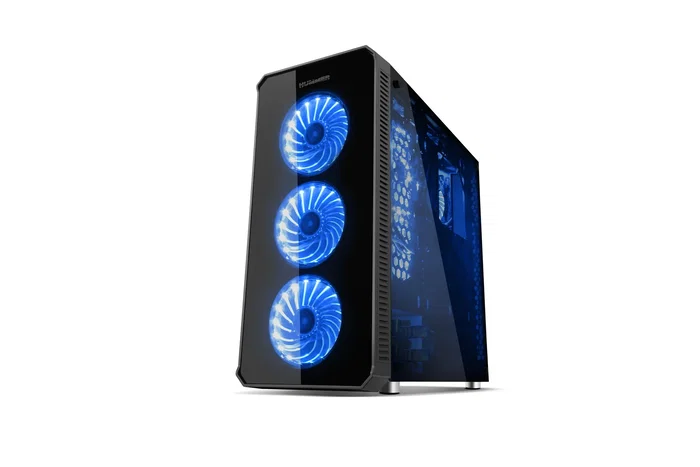 NOX Caja de PC Hummer TGX Negro ATX Torre con Vidrio Templado, Ventiladores RGB 140mm, Soporta E-ATX, Gráficas 430mm, 6 Unidades SSD, USB 3.0