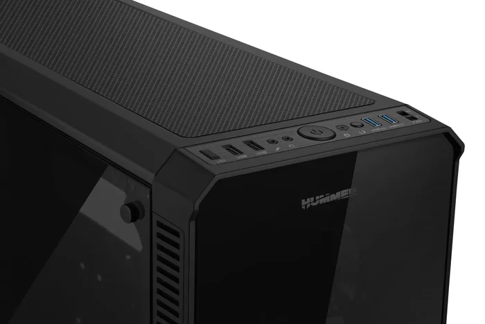 NOX Caja de PC Hummer TGX Negro ATX Torre con Vidrio Templado, Ventiladores RGB 140mm, Soporta E-ATX, Gráficas 430mm, 6 Unidades SSD, USB 3.0