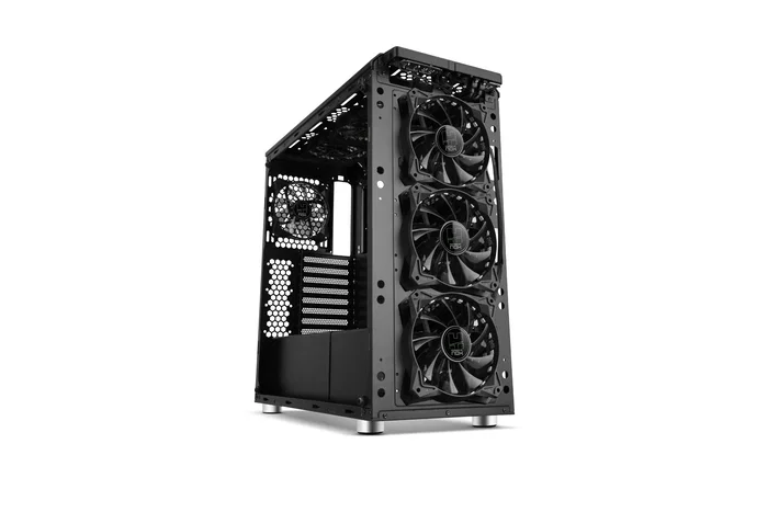 NOX Caja de PC Hummer TGX Negro ATX Torre con Vidrio Templado, Ventiladores RGB 140mm, Soporta E-ATX, Gráficas 430mm, 6 Unidades SSD, USB 3.0