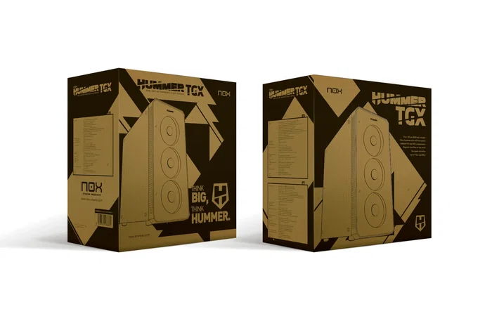 NOX Caja de PC Hummer TGX Negro ATX Torre con Vidrio Templado, Ventiladores RGB 140mm, Soporta E-ATX, Gráficas 430mm, 6 Unidades SSD, USB 3.0
