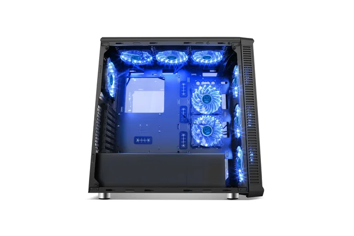 NOX Caja de PC Hummer TGX Negro ATX Torre con Vidrio Templado, Ventiladores RGB 140mm, Soporta E-ATX, Gráficas 430mm, 6 Unidades SSD, USB 3.0