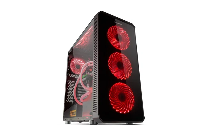 NOX Caja de PC Hummer TGX Negro ATX Torre con Vidrio Templado, Ventiladores RGB 140mm, Soporta E-ATX, Gráficas 430mm, 6 Unidades SSD, USB 3.0