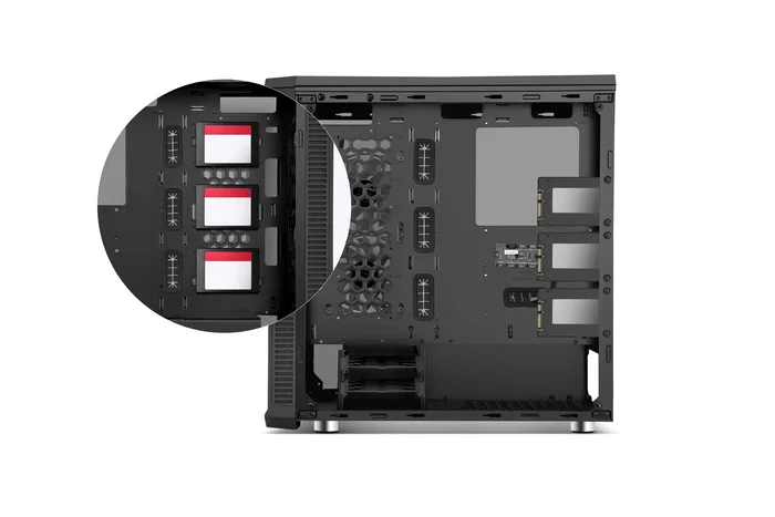 NOX Caja de PC Hummer TGX Negro ATX Torre con Vidrio Templado, Ventiladores RGB 140mm, Soporta E-ATX, Gráficas 430mm, 6 Unidades SSD, USB 3.0