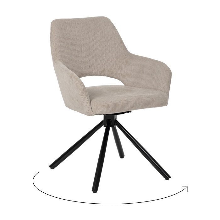 Ixia Silla Giratoria Beige Tejido-Metal Ixia Silla Giratoria Beige Tejido-Metal