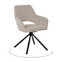 Ixia Silla Giratoria Beige Tejido-Metal