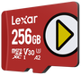 Lexar LMSPLAY256G-BNSNG Memoria Flash MicroSDXC UHS-I Clase 10 de 256 GB, Velocidad de Lectura 205 MB/s, Escritura 140 MB/s, V30, U3