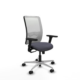 PIQUERAS Y CRESPO Silla de oficina Zulema con Mecanismo Sincro, Gris oscuro y Blanco