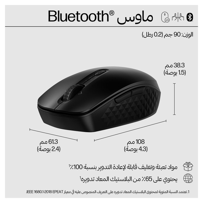HP 425 Ratón Bluetooth Programable Negro