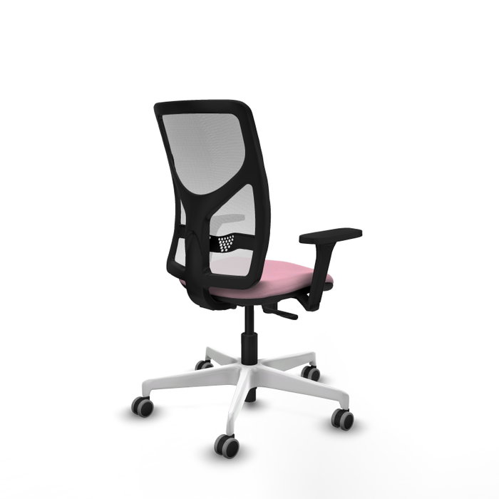 PIQUERAS Y CRESPO Silla de oficina Motilla con mecanismo Sincro, Rosa y Blanco