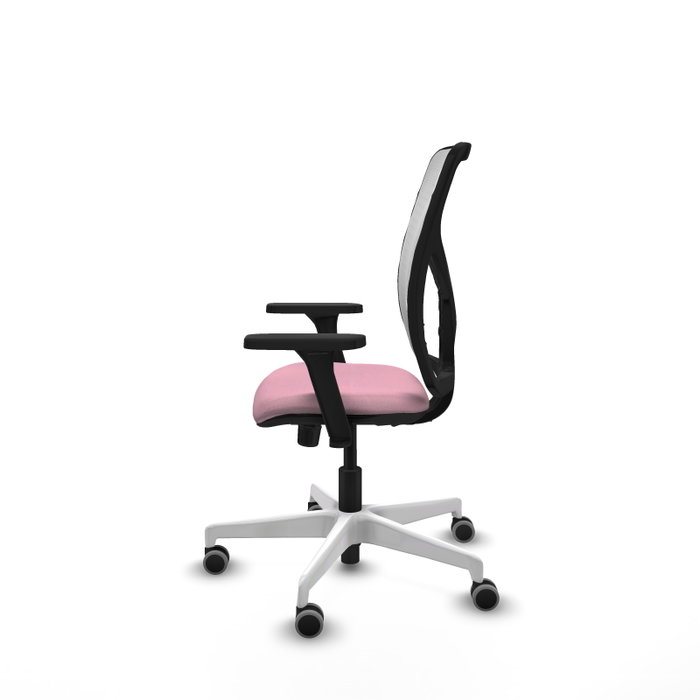 PIQUERAS Y CRESPO Silla de oficina Motilla con mecanismo Sincro, Rosa y Blanco