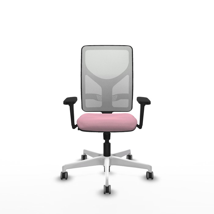 PIQUERAS Y CRESPO Silla de oficina Motilla con mecanismo Sincro, Rosa y Blanco