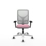 PIQUERAS Y CRESPO Silla de oficina Motilla con mecanismo Sincro, Rosa y Blanco