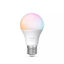 Philips Hue White and Color Ambiance Essential - Bombilla LED Inteligente Bluetooth/Zigbee E27 A60 8W (Equivalente 60W) - Luz Blanco Cálido/Frío y 16M Colores - Ref: 8720169392182