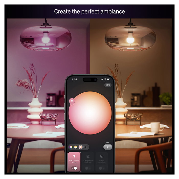 Philips Hue Essential A60 Luz Blanca y de Color E27 Philips Hue Essential A60 Luz Blanca y de Color E27