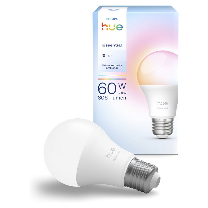 Philips Hue Essential A60 Luz Blanca y de Color E27 Philips Hue Essential A60 Luz Blanca y de Color E27
