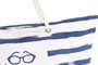 DKD Home Decor 4 Unidades Bolso Mediterraneo Blanco Azul Marino Poliester 63 x 42 x 14 cm