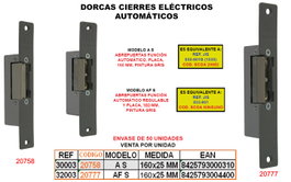 Dorcas Abrepuertas Monoblock S-3117-db110ga con Memoria y Armadura Corta 25mm Gris