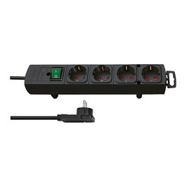 Brennenstuhl Comfort-Line 4 salidas AC con cable plano de 2m Negro