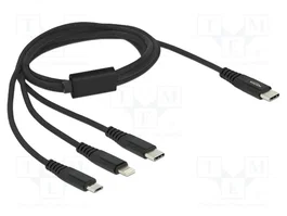 DeLOCK Cable de carga 3 en 1 USB Type-C a Lightning/Micro USB/USB Type-C 1 m