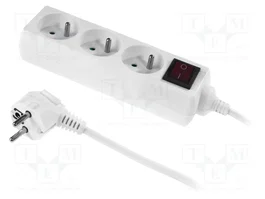 PLASTROL Prolongador de alimentación H05VV5-F 3G1mm2 1,5m Blanco