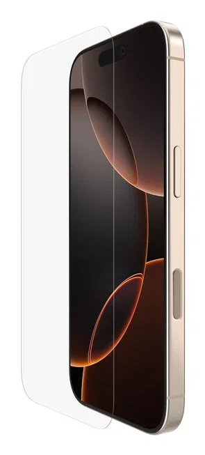 Belkin OVA157HQ Protector de Pantalla UltraGlass2 ScreenForce para iPhone 16 Pro - 9H, Antibacteriano, Resistente a Impactos y Rayones