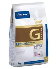 Virbac G1 Cat Gastro Support Alimento Hipoalergénico para Gatos con Problemas Digestivos, 1,5 kg