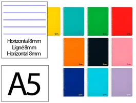 Liderpapel Cuaderno Espiral A5 Smart Tapa Blanda Colores Surtidos