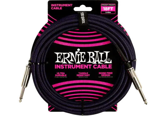 Ernieball Cable EB Instrumento Jack-Jack Ss 5,5 M Negro / Púrpura Ernieball Cable EB Instrumento Jack-Jack Ss 5,5 M Negro / Púrpura