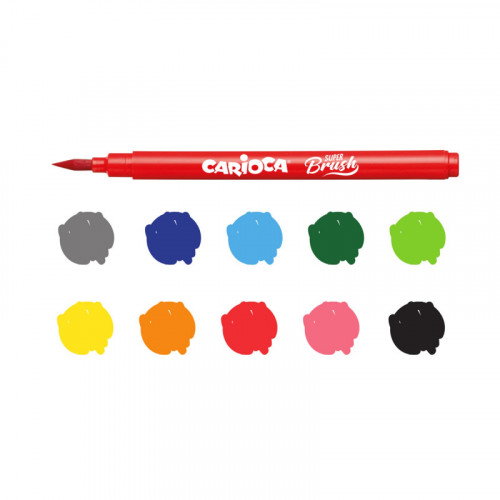 Carioca Super Brush Rotuladores Punta Pincel Colores Surtidos Estuche de 10 Unidades Carioca Super Brush Rotuladores Punta Pincel Colores Surtidos Estuche de 10 Unidades