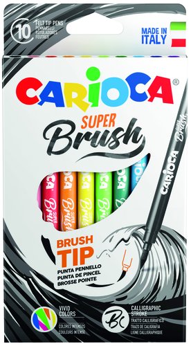 Carioca Super Brush Rotuladores Punta Pincel Colores Surtidos Estuche de 10 Unidades Carioca Super Brush Rotuladores Punta Pincel Colores Surtidos Estuche de 10 Unidades