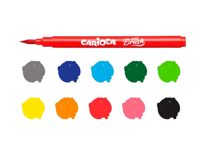 Carioca Super Brush Rotuladores Punta Pincel Colores Surtidos Estuche de 10 Unidades Carioca Super Brush Rotuladores Punta Pincel Colores Surtidos Estuche de 10 Unidades
