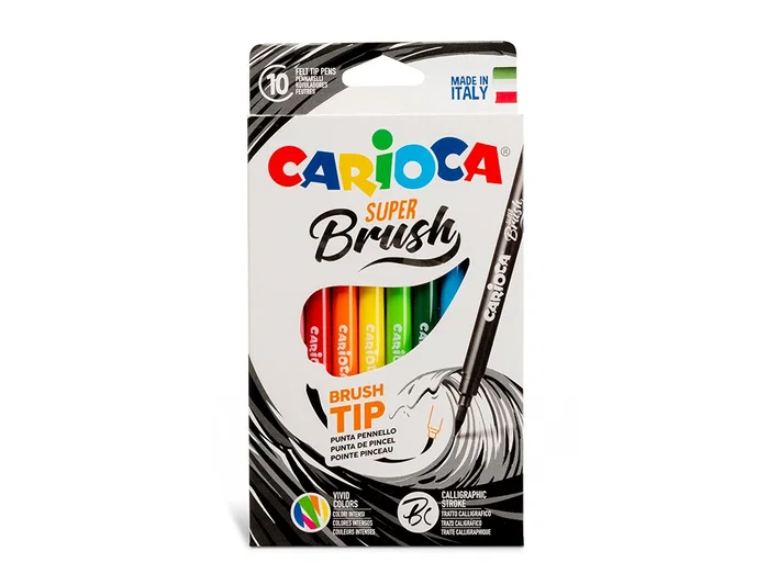 Carioca Super Brush Rotuladores Punta Pincel Colores Surtidos Estuche de 10 Unidades Carioca Super Brush Rotuladores Punta Pincel Colores Surtidos Estuche de 10 Unidades