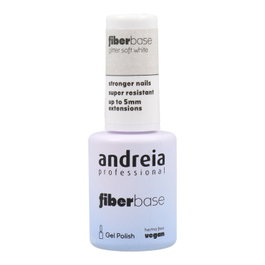 Andreia Gel Polish Fiber Base Soft White Glitter 10.5 ml