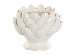 DKD Home Decor Portavelas de Gres Piña Blanco