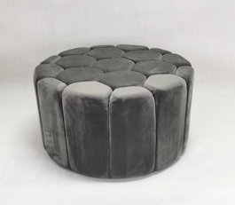 DKD Home Decor Reposapiés de Poliéster y MDF Gris