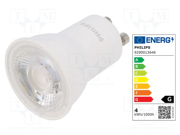 PHILIPS Lámpara LED GU10 Blanco Caliente 3,5W 240lm PHILIPS Lámpara LED GU10 Blanco Caliente 3,5W 240lm