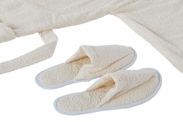 DKD Home Decor Albornoz Básico Crema 1 x 123 x 68 cm Algodón Set de 2