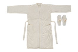 DKD Home Decor Albornoz Básico Crema 1 x 123 x 68 cm Algodón Set de 2