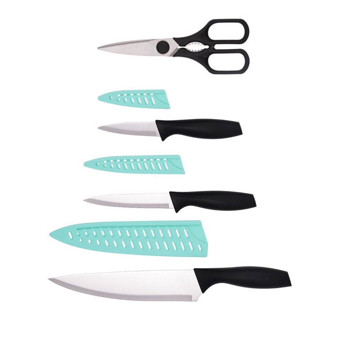 Set Cuchillos con Funda y Tijera Oasis Quid Set Cuchillos con Funda y Tijera Oasis Quid