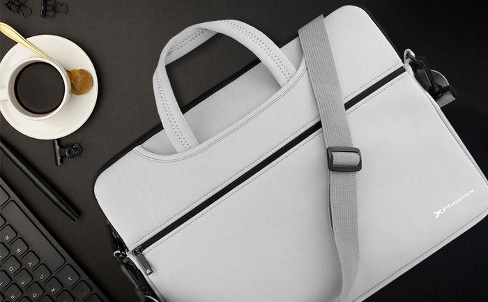 Phoenix Technologies BASICSH14 Maletín para Portátil 14", Neopreno, Asas Ocultables, Gris