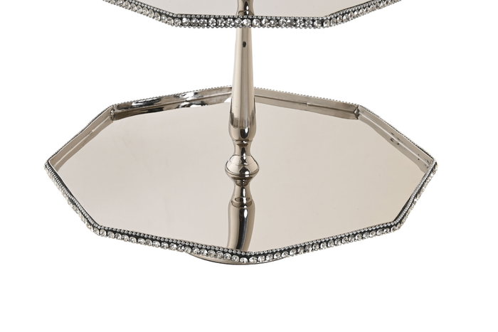 DKD Home Decor Centro de Mesa Tradicional Plateado Aluminio 28 x 47 x 28 cm