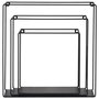 Home Deco Factory Juego 3 Estantes Metal Cuadrado Black Forest Pared Grande 30x10 Mediano 25x10 Pequeño 20x10