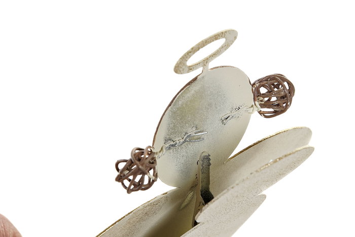 DKD Home Decor Decoracion Navidad Moderna Angel Corazon Clip Dorado Metal 12 Unidades 3 x 10 x 12.5 cm