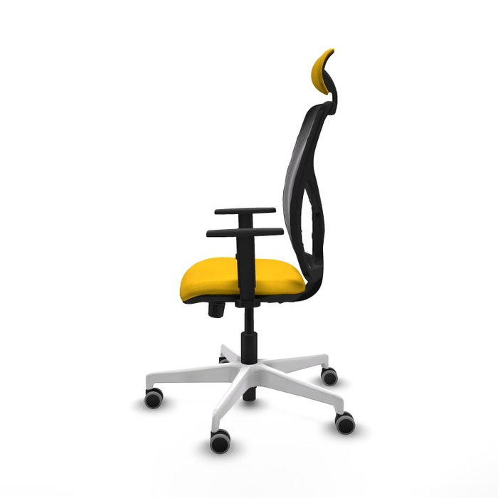 PIQUERAS Y CRESPO Silla de oficina Motilla con mecanismo Sincro/Traslack, Amarillo y Negro