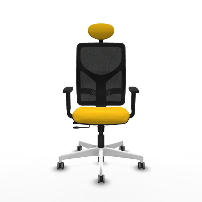 PIQUERAS Y CRESPO Silla de oficina Motilla con mecanismo Sincro/Traslack, Amarillo y Negro
