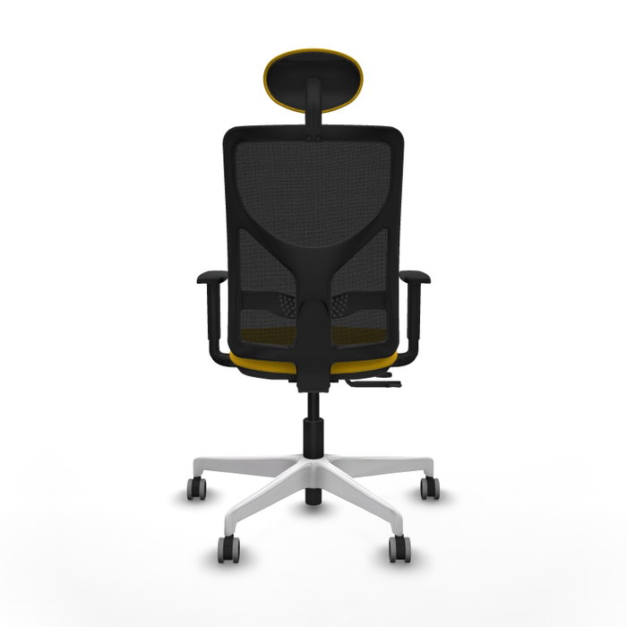 PIQUERAS Y CRESPO Silla de oficina Motilla con mecanismo Sincro/Traslack, Amarillo y Negro
